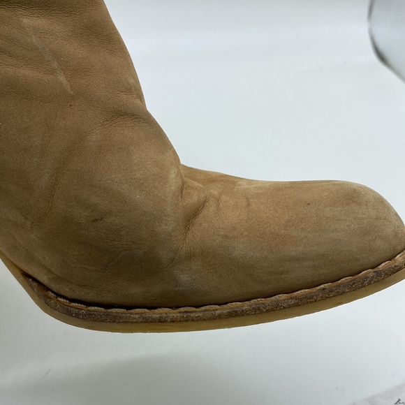 Stuart Weitzman Russell Bromley Nubuck Ankle Booties Heeled Boots Tan Womens 9 - Picture 13 of 16